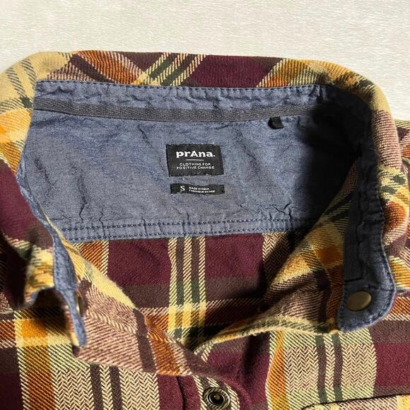 prAna Autum Snap Flannel Women's S Natural Earth Tones Cottage Midwest Grunge - Picture 3 of 8